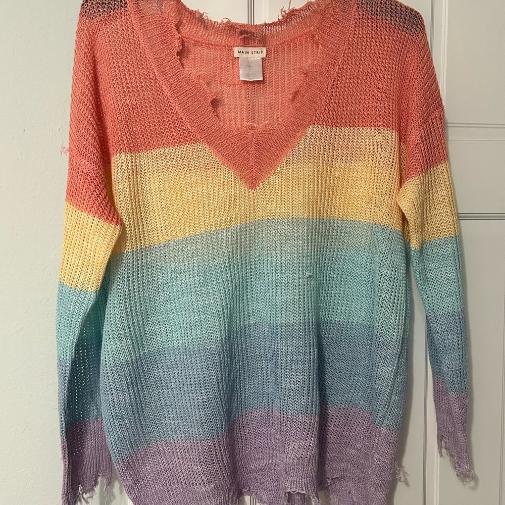Main Strip Multicolor V-Neck Sweater